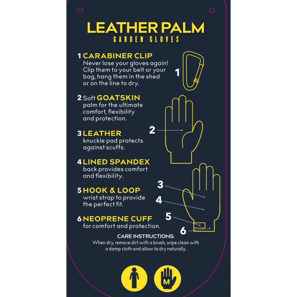 Treadstone ClipGlove Orange Leather Palm Gloves - Medium - Old Railway Line Garden Centre