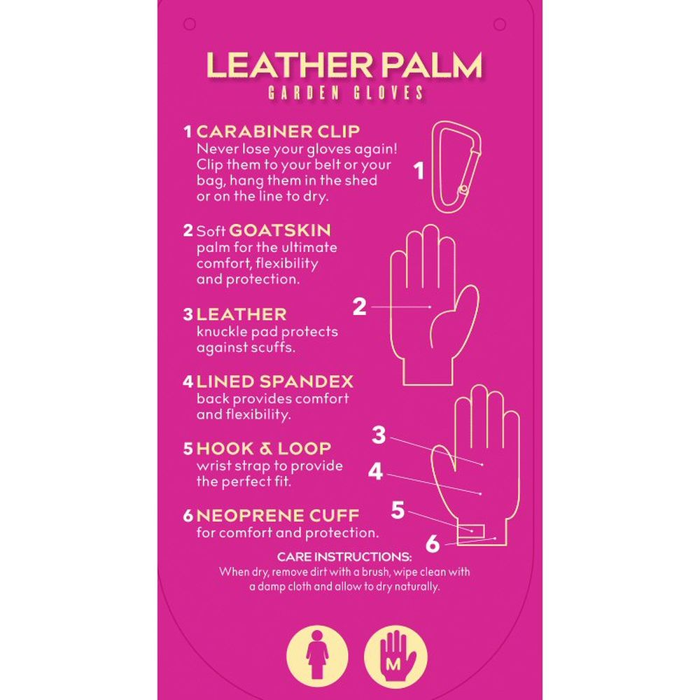 Treadstone ClipGlove Purple Leather Palm Gloves - Small - Old Railway Line Garden Centre