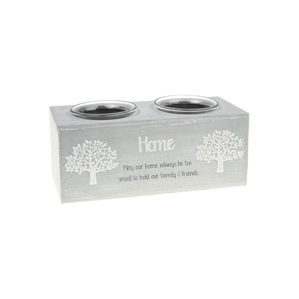 Tree of Life Collection 17.5cm Home Double Tealight Holder - Old Railway Line Garden Centre