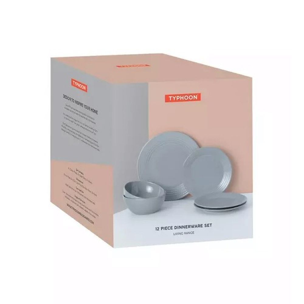 Typhoon Grey Living Dinner Set (12 Piece) - Old Railway Line Garden Centre