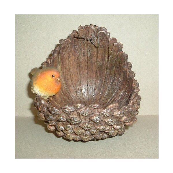 Vivid Arts 16cm Open Pine Cone Feeder Robin - BC - OPC1 - D - Old Railway Line Garden Centre