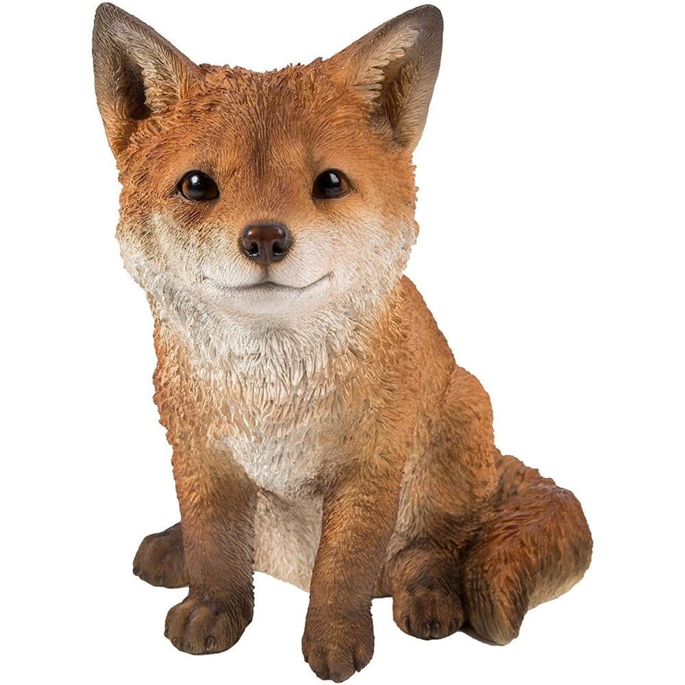 Vivid Arts 24cm Sitting Fox Cub XRL - FCB4 - D - Old Railway Line Garden Centre
