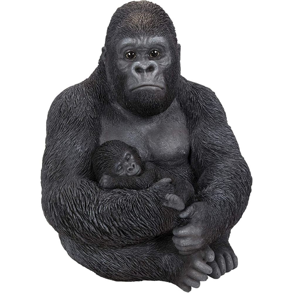Vivid Arts 40cm Sitting Gorilla with Baby - Old Railway Line Garden Centre