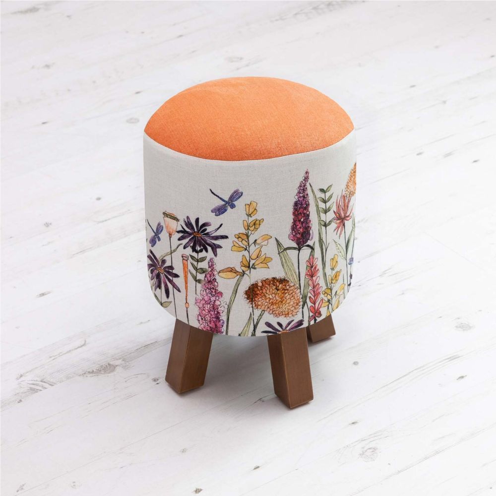 Voyage Maison 42cm Florabunda Russet Linen Stool - Old Railway Line Garden Centre