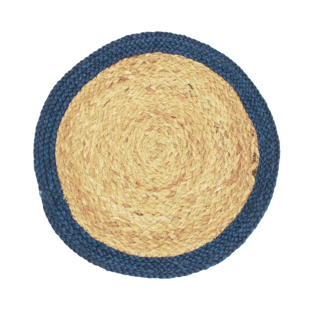 Walton & Co. 35cm Blue Fiesta Circular Jute Placemat - Old Railway Line Garden Centre