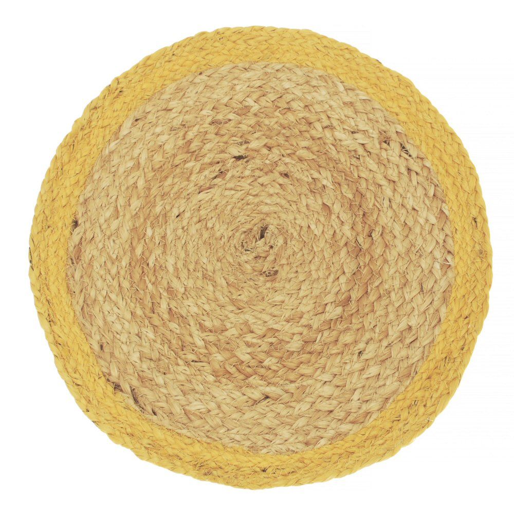 Walton & Co. 35cm Ochre Fiesta Circular Jute Placemat - Old Railway Line Garden Centre