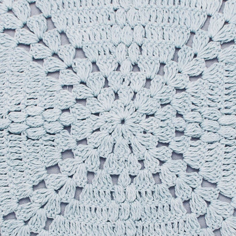 Walton & Co. 43cm Pale Blue Crochet Cushion - Old Railway Line Garden Centre
