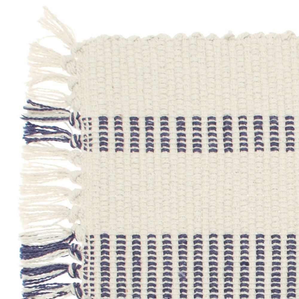 Walton & Co. 48cm Blue Recycled Cotton Stripe Placemat - Old Railway Line Garden Centre