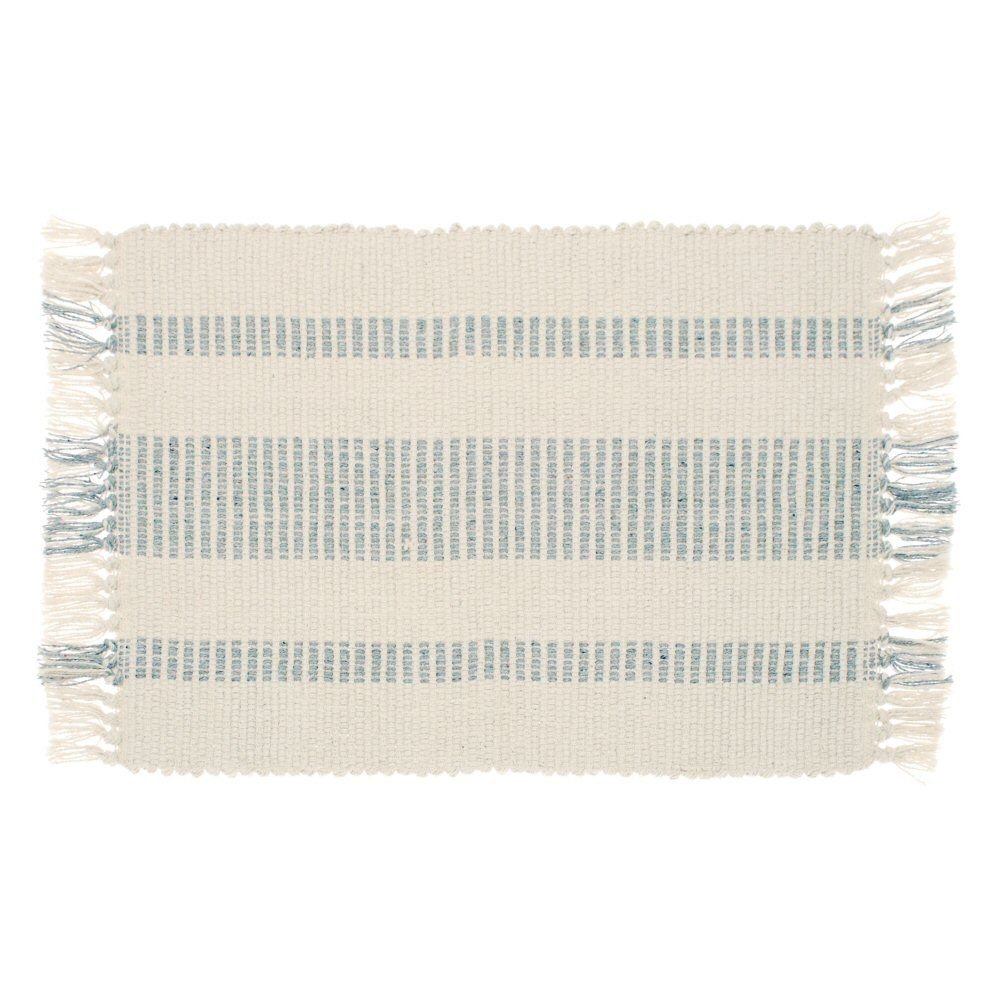 Walton & Co. 48cm Grey Recycled Cotton Stripe Placemat - Old Railway Line Garden Centre