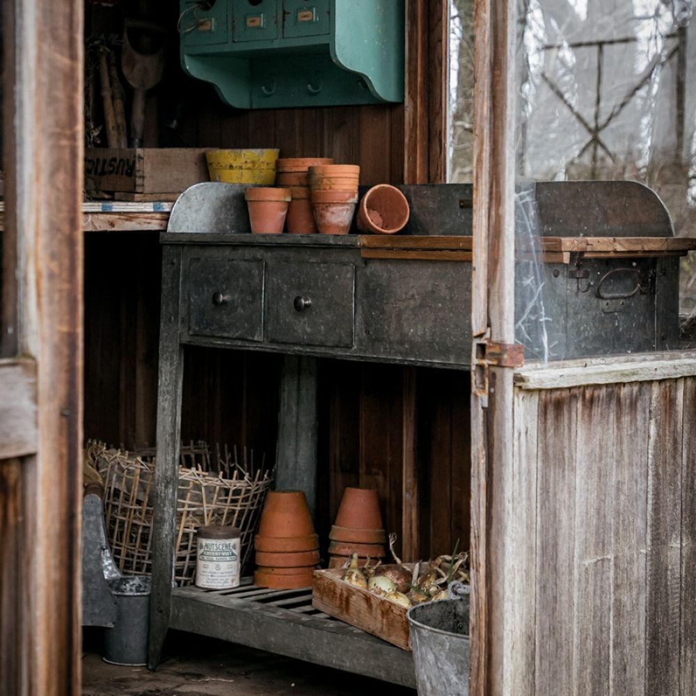 Wilstone 102cm Galvanised Steel Garden Potting Table - Old Railway Line Garden Centre