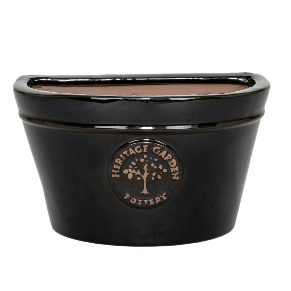 Woodlodge 20cm Black Edwardian Wall Pot - Old Railway Line Garden Centre