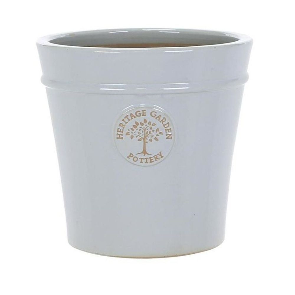 Woodlodge 27cm Pastel Grey Glazed Heritage Pot - Old Railway Line Garden Centre