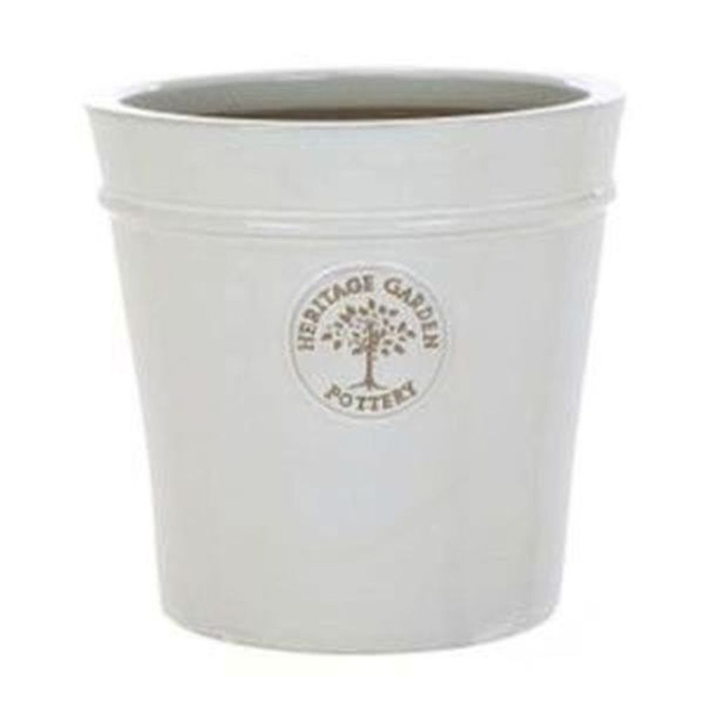 Woodlodge 27cm White / Cream Glazed Heritage Pot - Old Railway Line Garden Centre