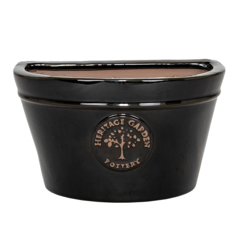 Woodlodge 35CM Black Edwardian Wall Planter - Old Railway Line Garden Centre