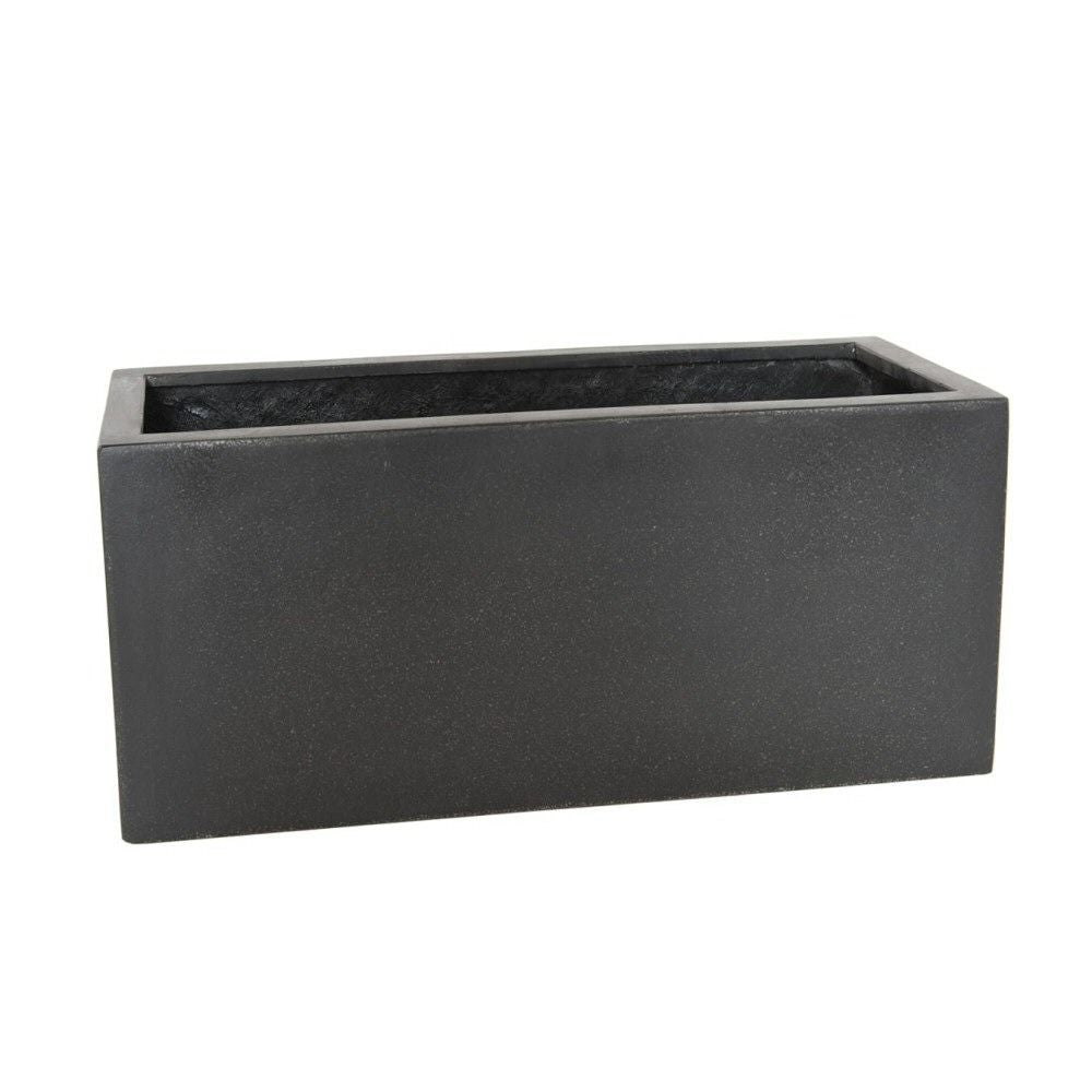 Woodlodge 40cm Black Polylite Trough Planter - Old Railway Line Garden Centre