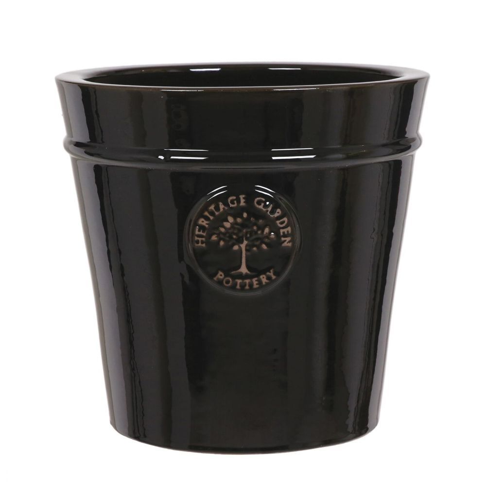 Woodlodge 41cm Black Heritage Pot - Old Railway Line Garden Centre
