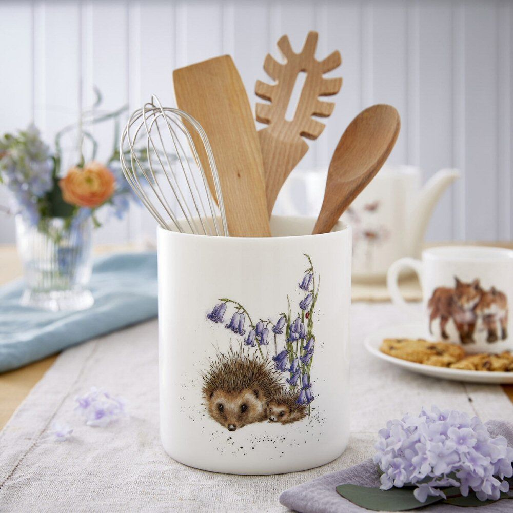 Wrendale Designs 14cm 'Hedgehog' Utensil Jar - Old Railway Line Garden Centre