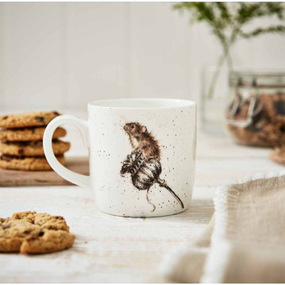 Wrendale Designs Country Mice Fine Bone China Mug - Old Railway Line Garden Centre