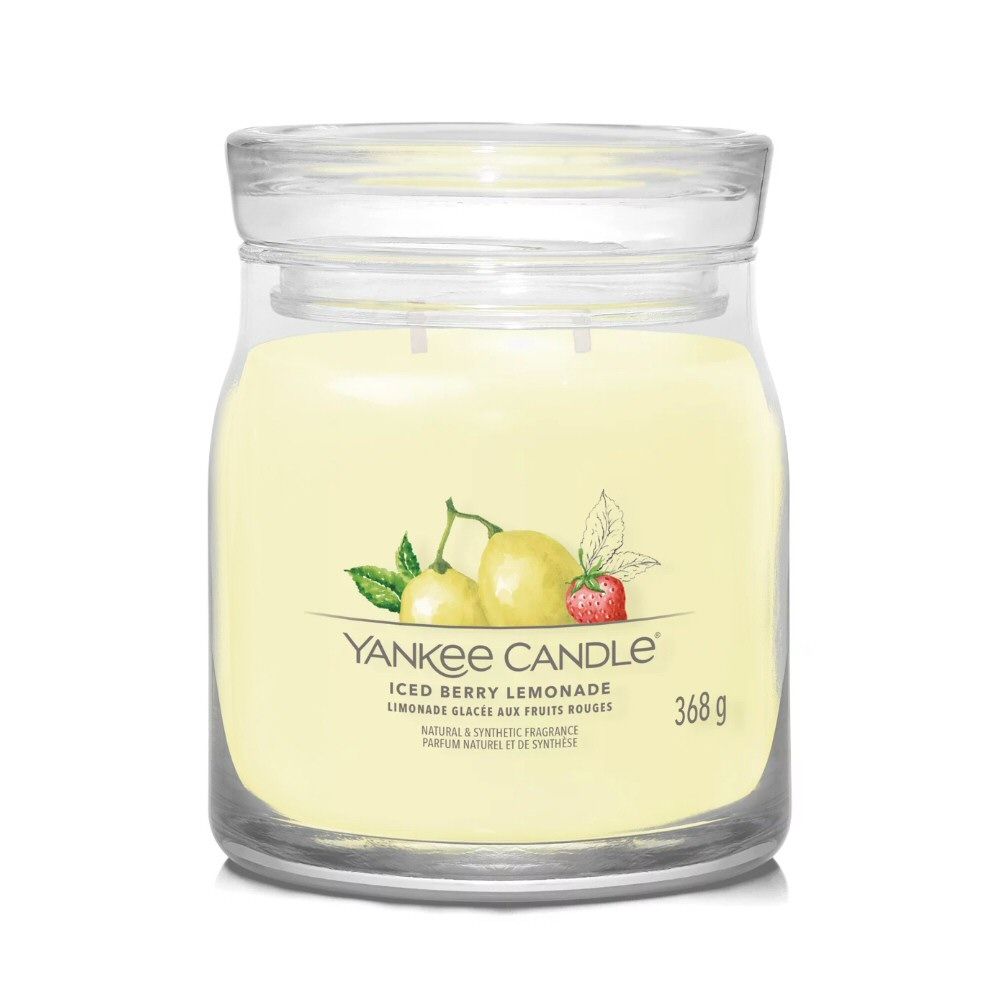 Yankee Candle 368g Iced Berry Lemonade Signature Medium Jar Candle - Old Railway Line Garden Centre