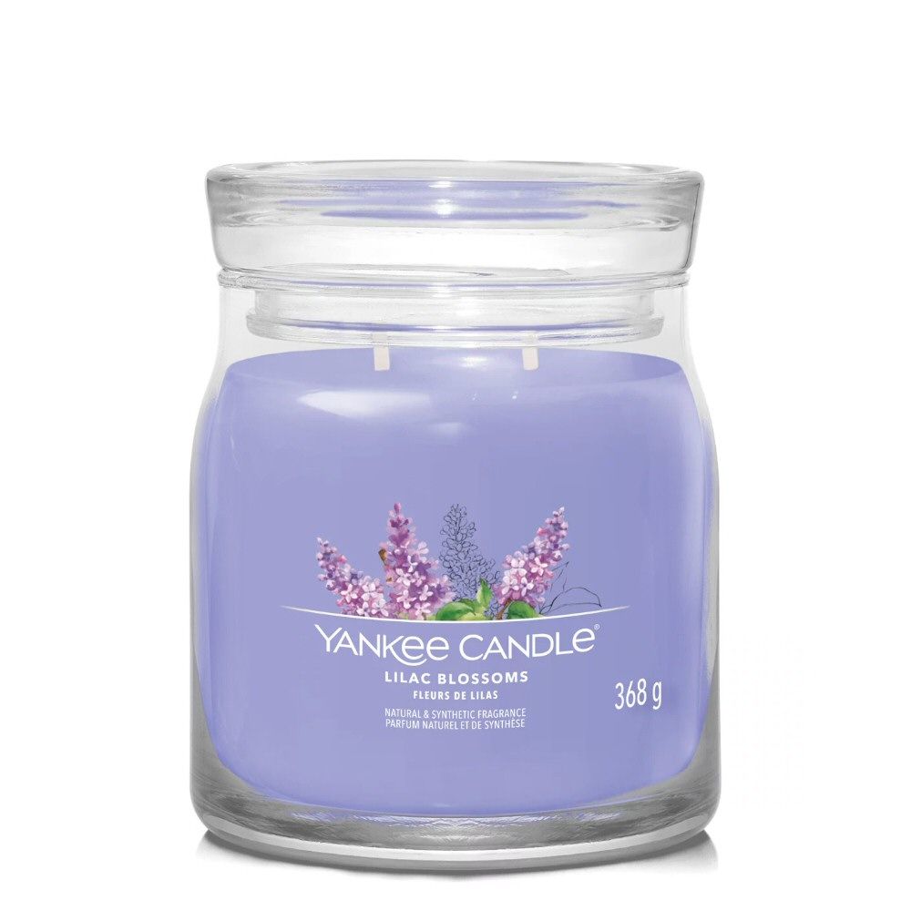 Yankee Candle 368g Lilac Blossoms Signature Medium Jar Candle - Old Railway Line Garden Centre