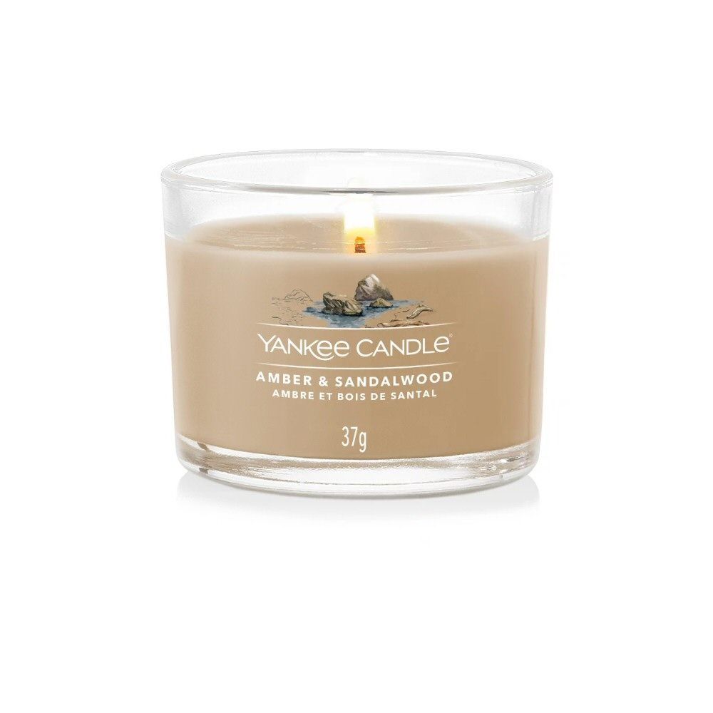 Yankee Candle 37g Amber & Sandalwood Signature Votive Candle - Old Railway Line Garden Centre