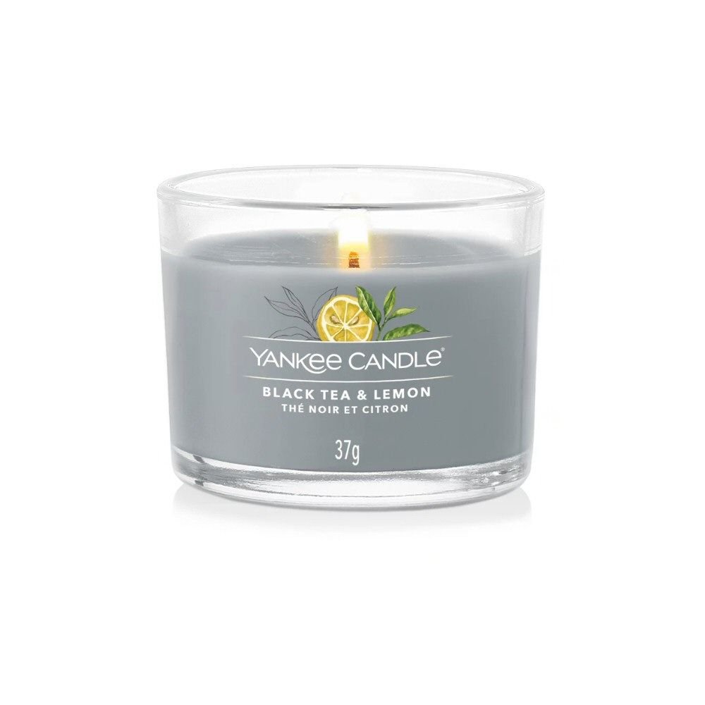 Yankee Candle 37g Black Tea & Lemon Signature Votive Candle - Old Railway Line Garden Centre