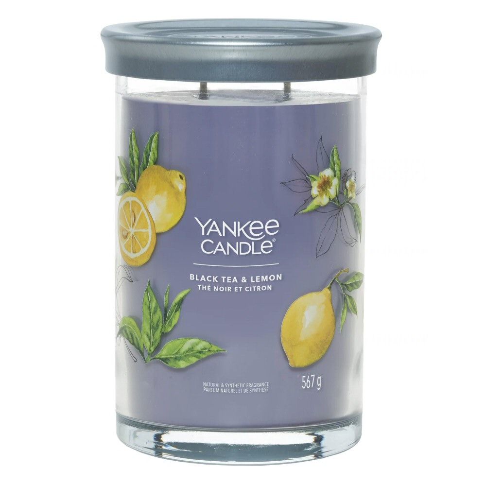 Yankee Candle 567g Black Tea & Lemon Signature Tumbler Candle - Old Railway Line Garden Centre