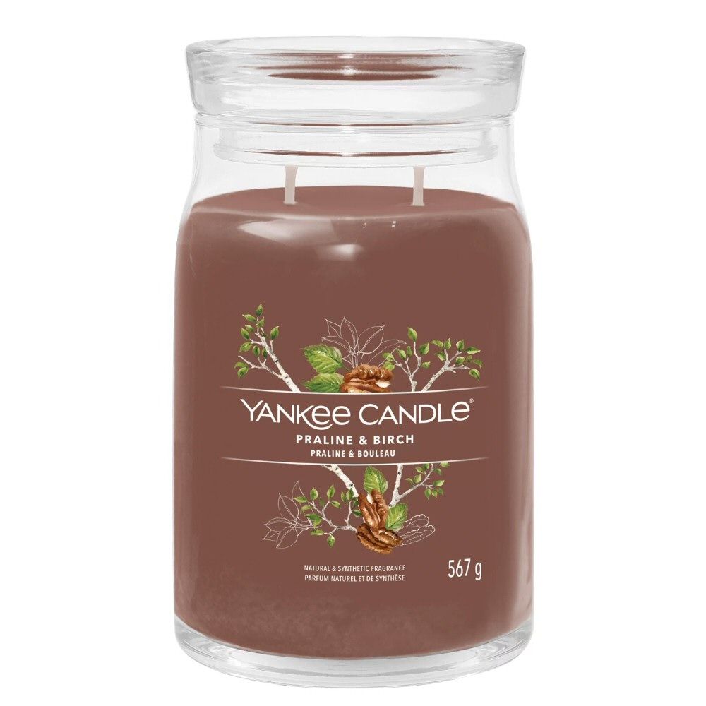 Yankee Candle 567g Praline & Birch Signature Large Jar Candle - Old Railway Line Garden Centre