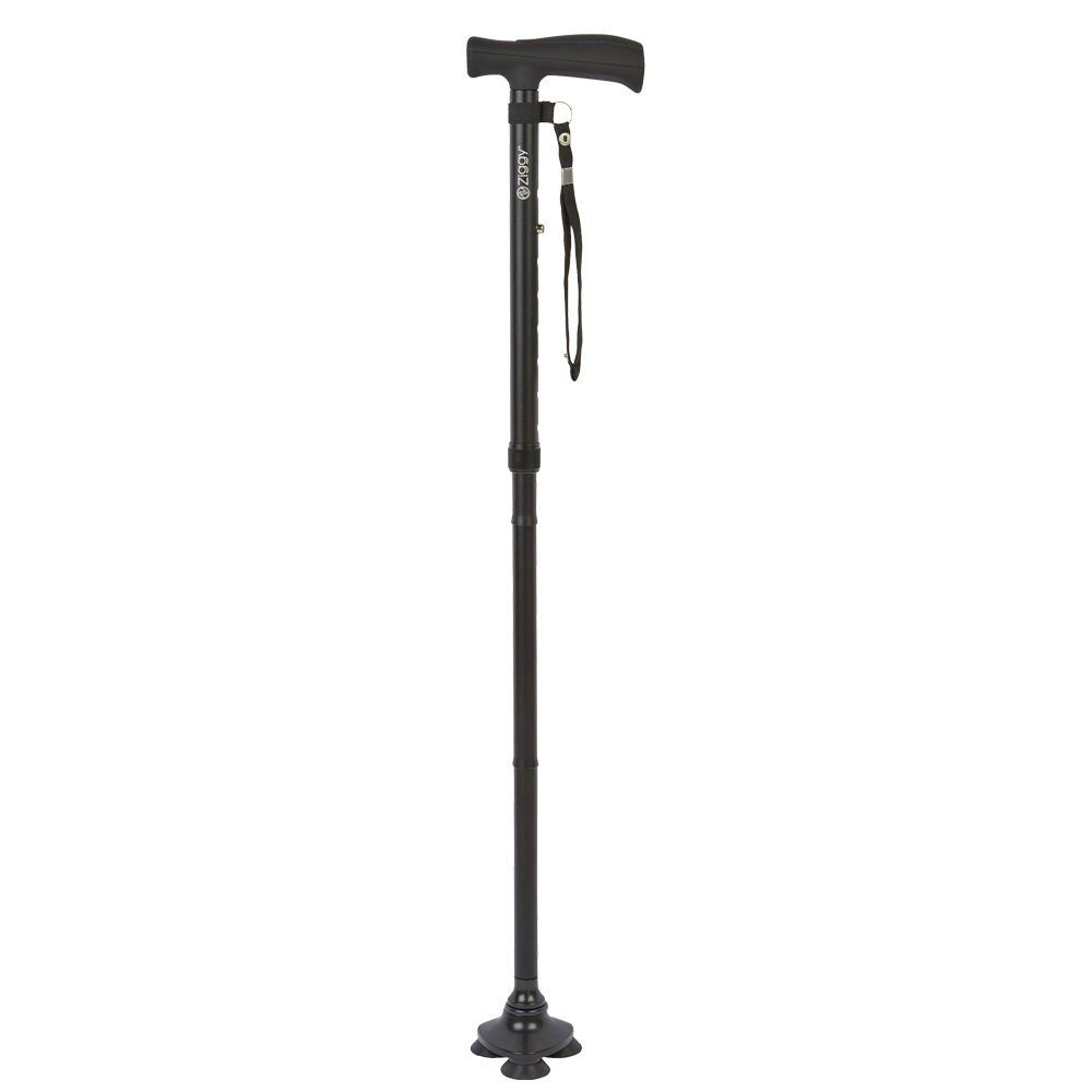 Ziggy Black Tribase Folding Walking Stick - Old Railway Line Garden Centre