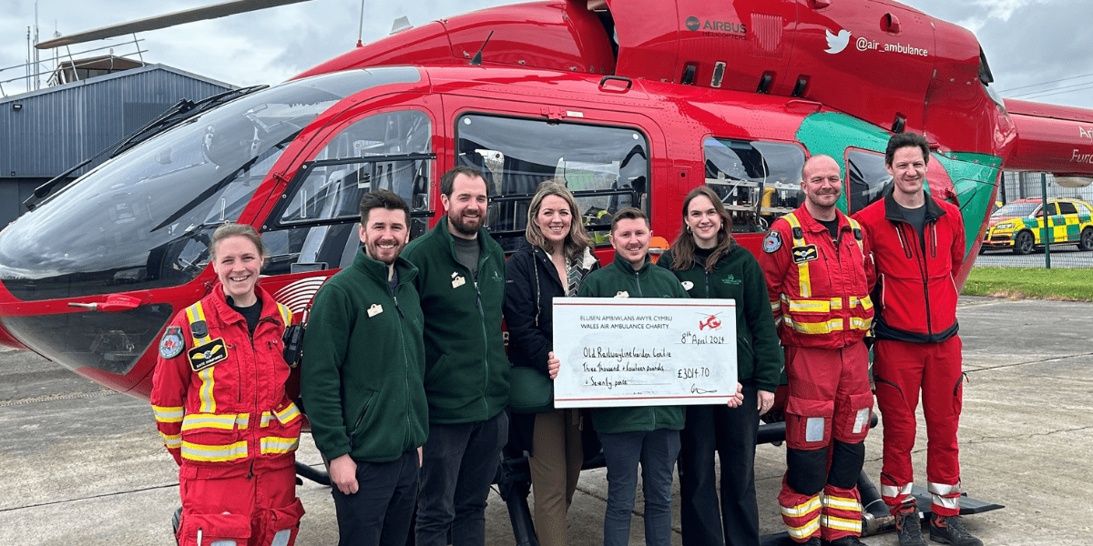Over £3,000 Raised For Wales Air Ambulance - Old Railway Line Garden Centre