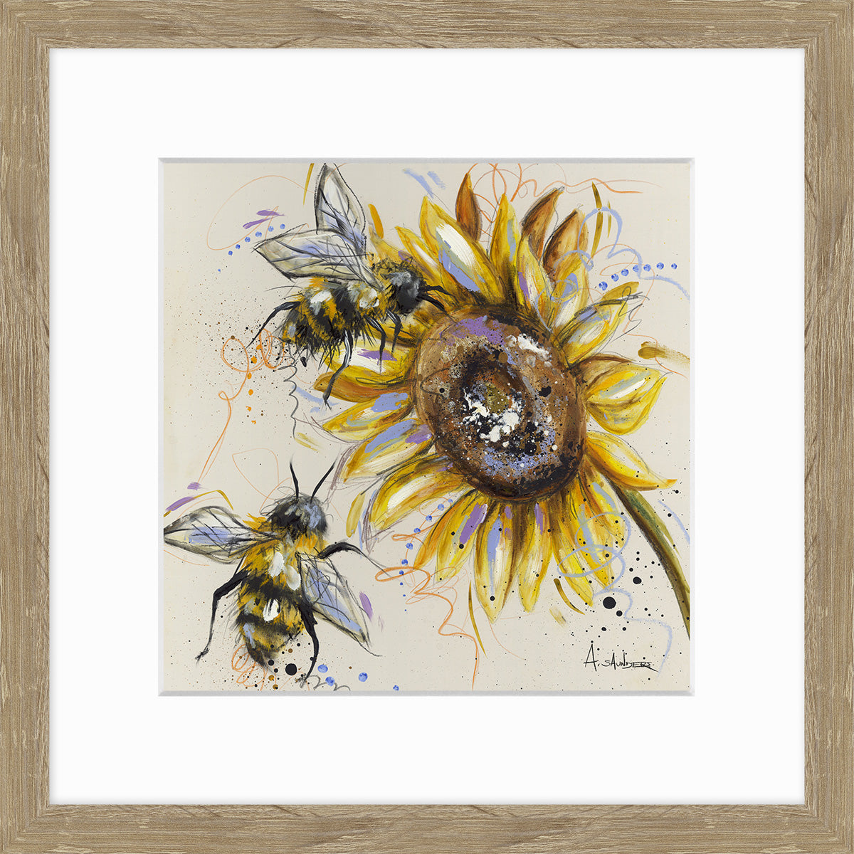 Artko 26cm 'Busy Bees' Framed Print by Ashley Saunders - AK12574