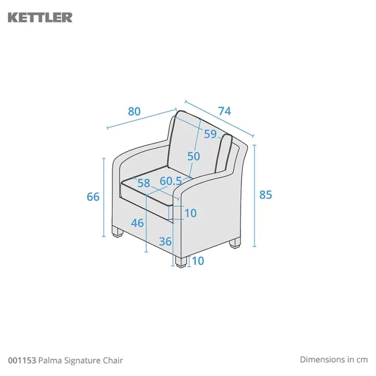 Kettler Palma Whitewash Signature Armchair - 001153-5510