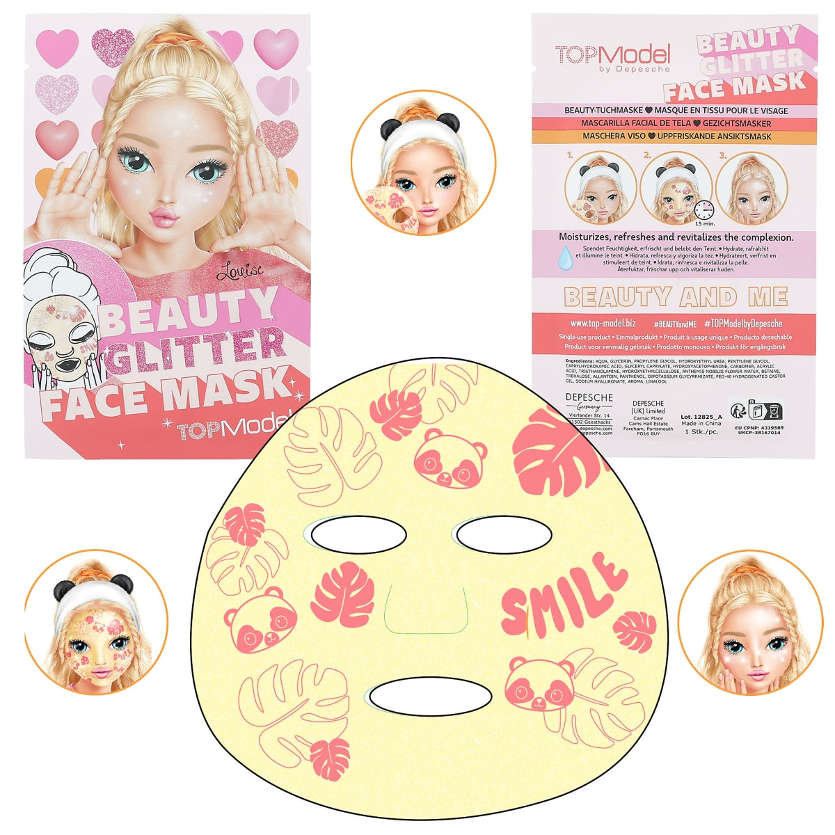 Depesche TopModel Beauty & Me Glitter Face Mask (Choice of 3) - 0412825