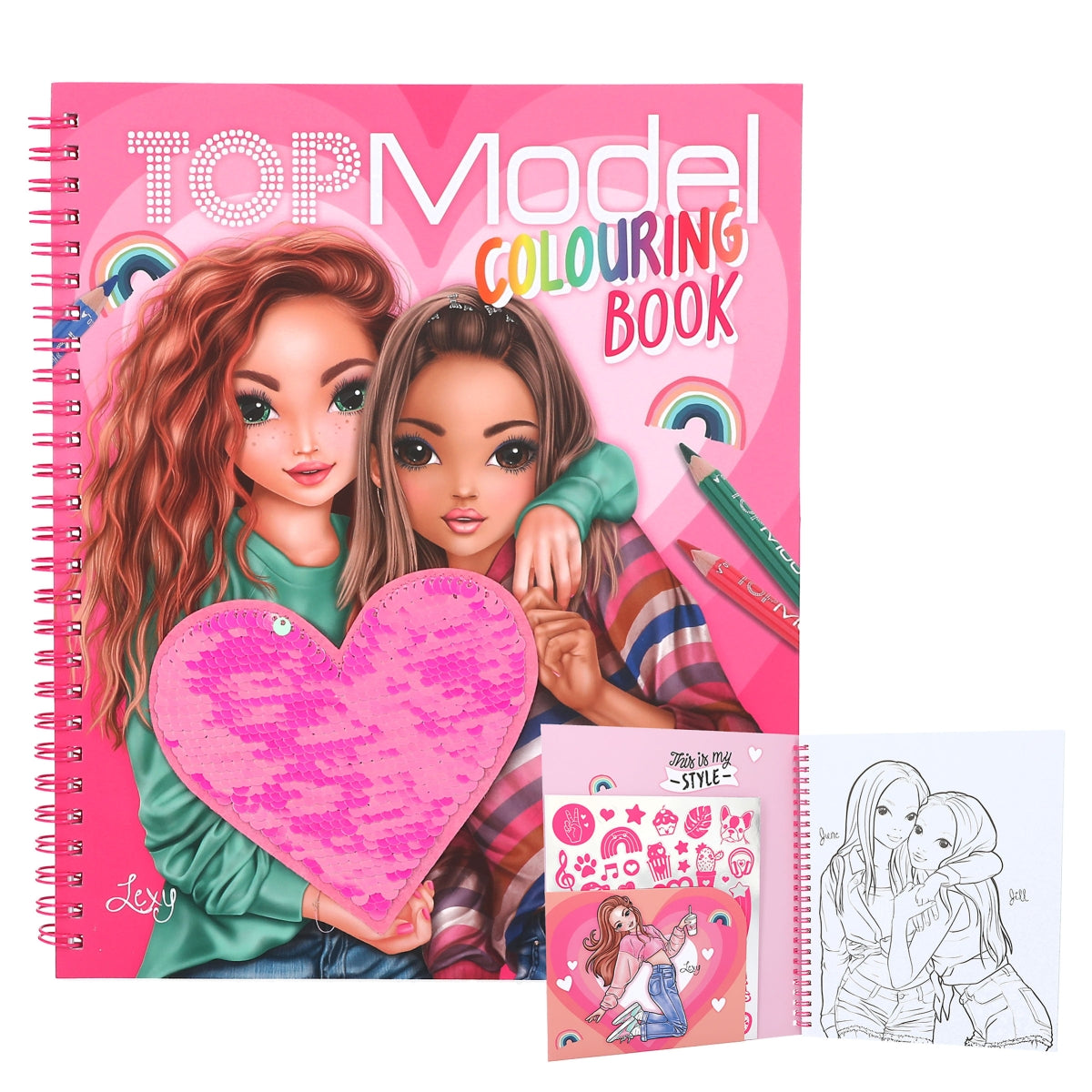 Depesche ToPModel  Reversible Sequin Heart Colouring Book - 0412977