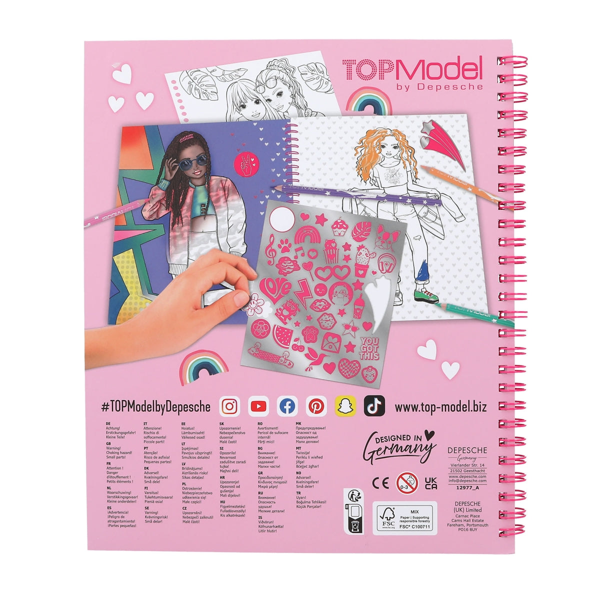 Depesche ToPModel  Reversible Sequin Heart Colouring Book - 0412977