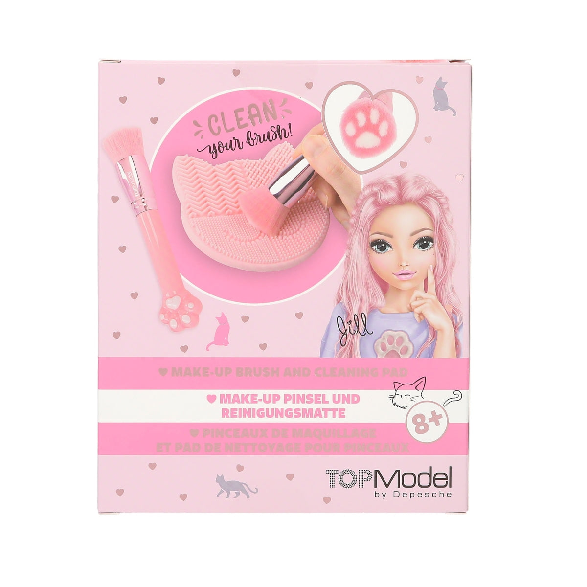 Depesche TopModel Beauty & Me Kitty Brush & Cleaning Pad - 0413253