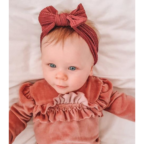 Ziggle Baby Raspberry Top Bow Turban Headband