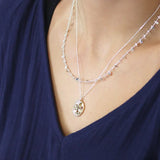 POM Faux Gold Cut Out Stars Crystal Disc Necklace