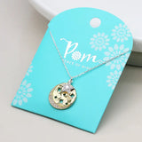 POM Faux Gold Cut Out Stars Crystal Disc Necklace