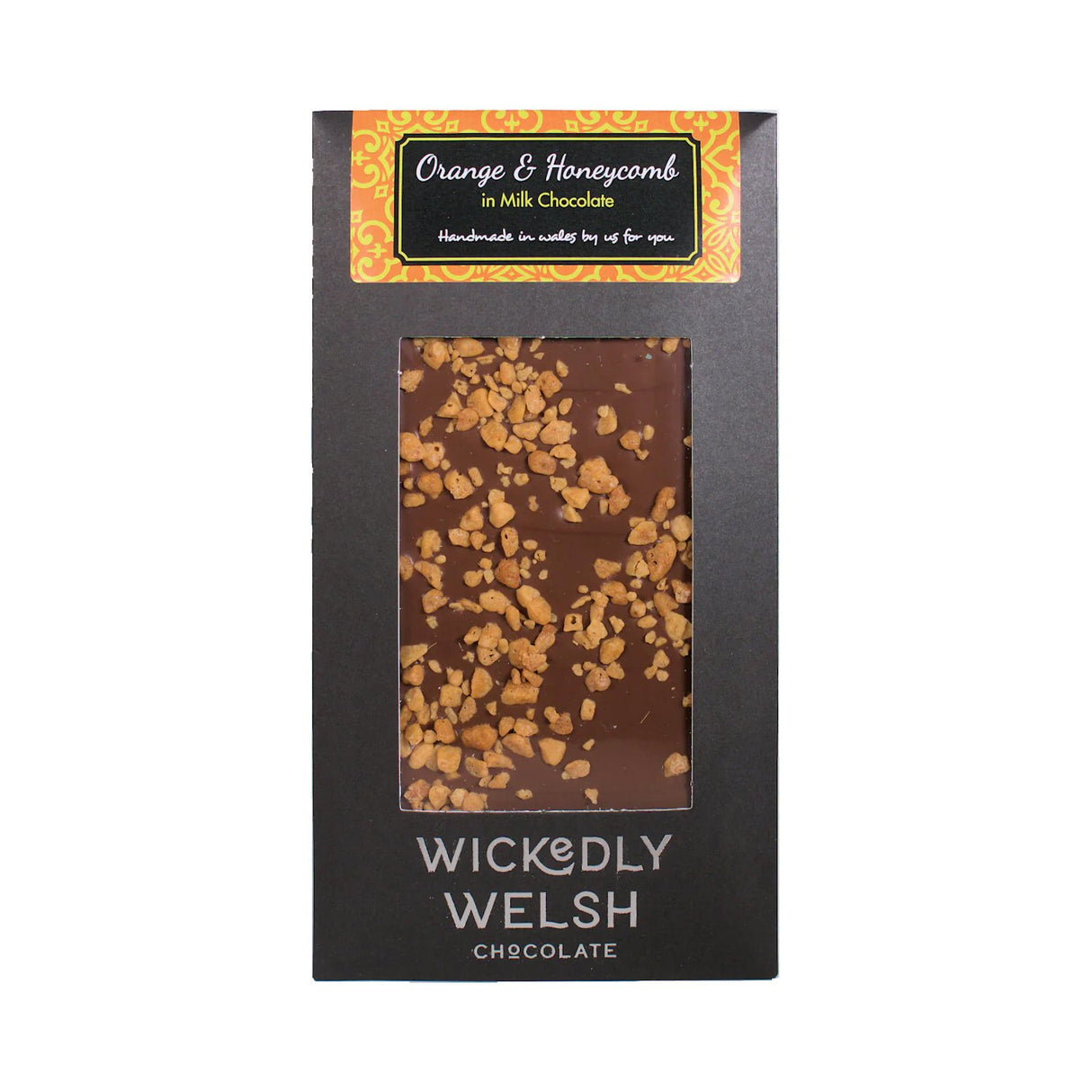 Wickedly Welsh 90g Orange & Honeycomb Milk Chocolate Bar