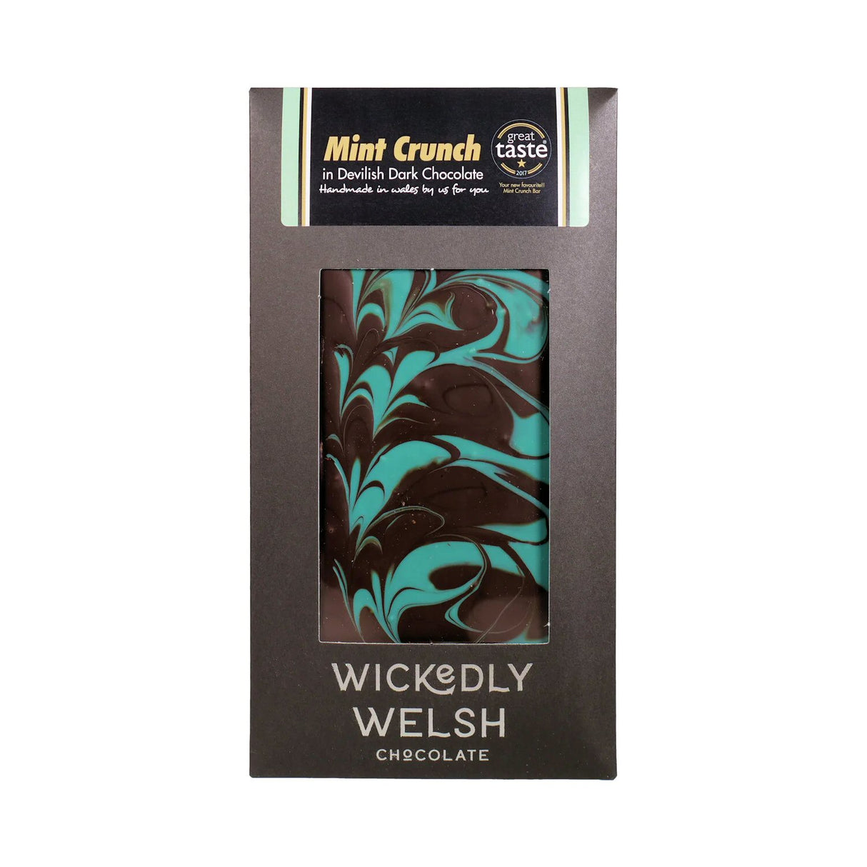 Wickedly Welsh 90g Mint Crunch Dark Chocolate Bar