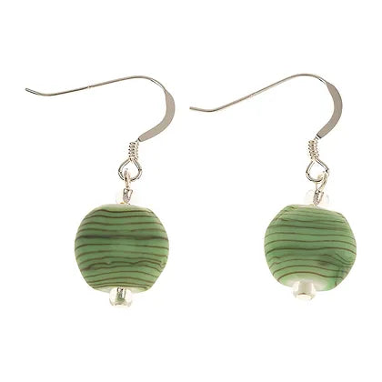 Carrie Elspeth Green Strata Colourful Beaded Drop Earrings