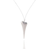 Carrie Elspeth Silver Elongated Heart Necklace
