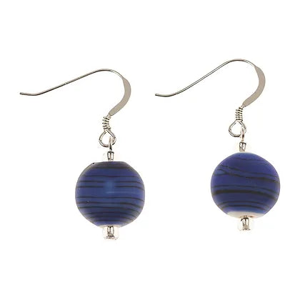 Carrie Elspeth Royal Blue Strata Colourful Beaded Drop Earrings