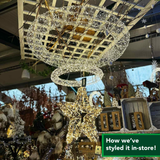 Lumineo 60cm Warm White LED Lit Gold Metal Frame Star Decoration