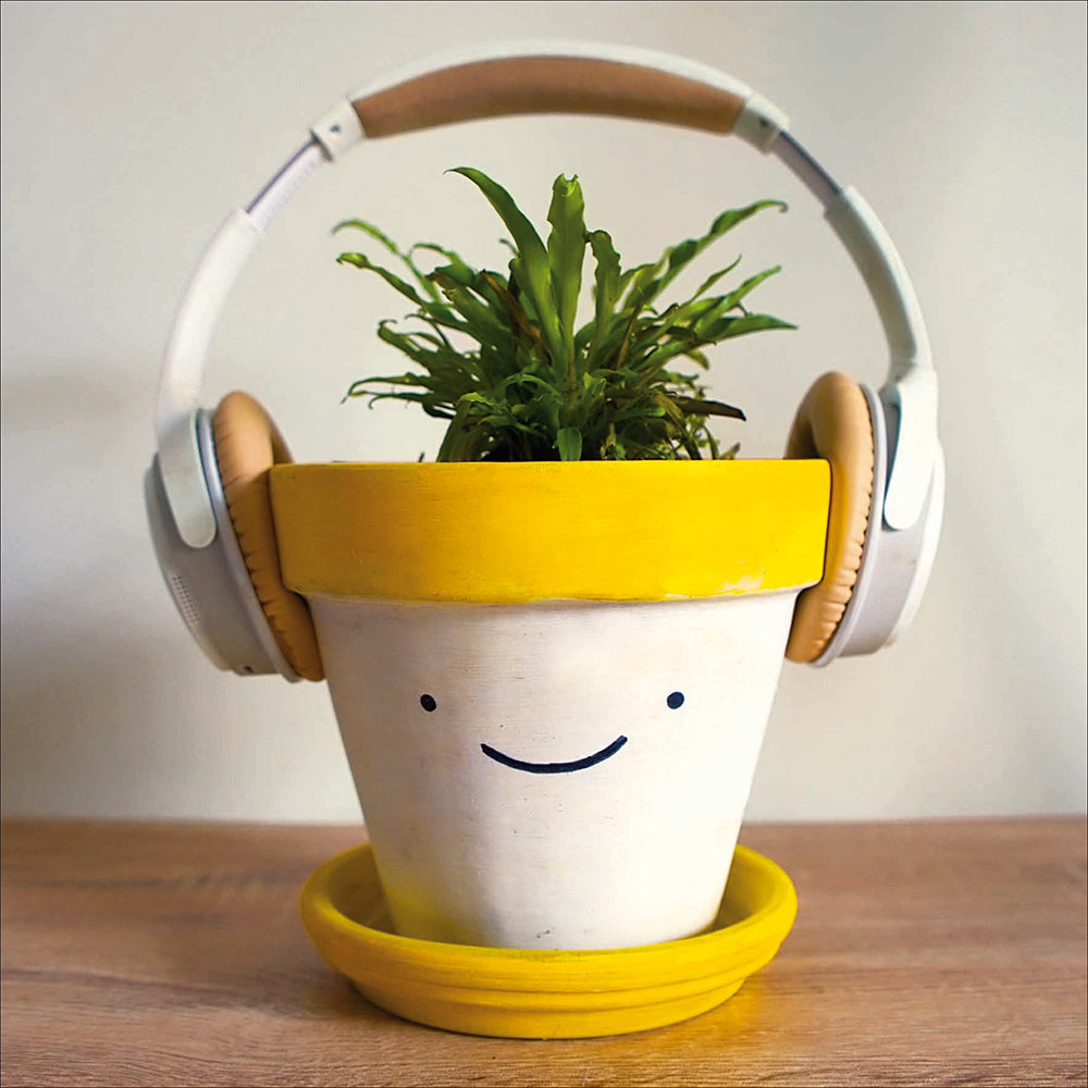 Woodmansterne Plant Pot with Smile Blank Card