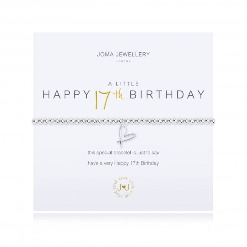 Joma Jewellery Silver 'A Little Happy 17th Birthday' Bracelet