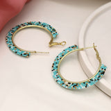 POM Turquoise Beaded Hoop Earrings