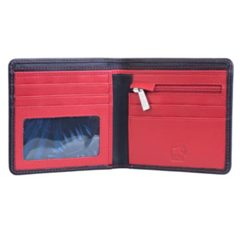 Mala Leather Black Hudson Slim Wallet With Coin Pocket