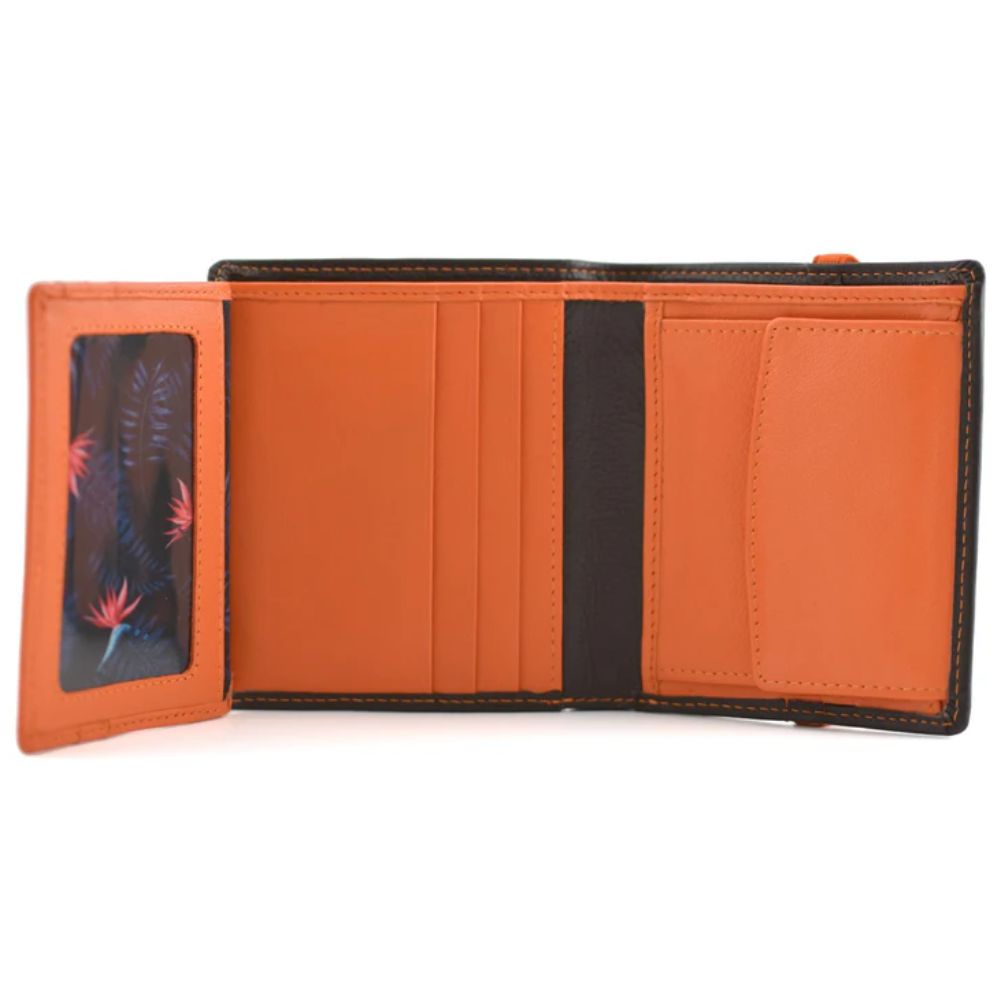 Mala Leather Brown/Orange Hudson Compact Wallet